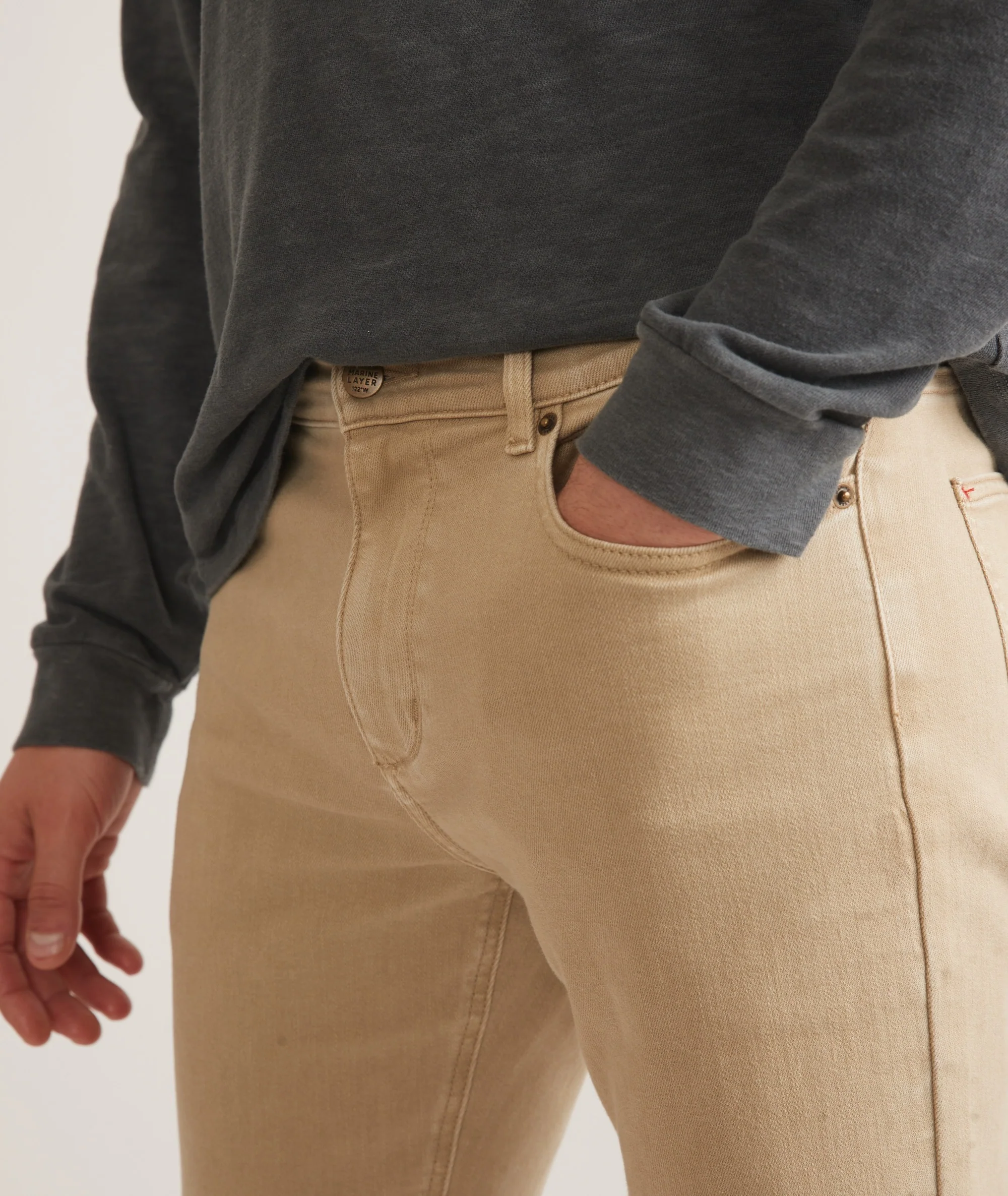 5 Pocket Slim Straight Twill Pant - Image 3