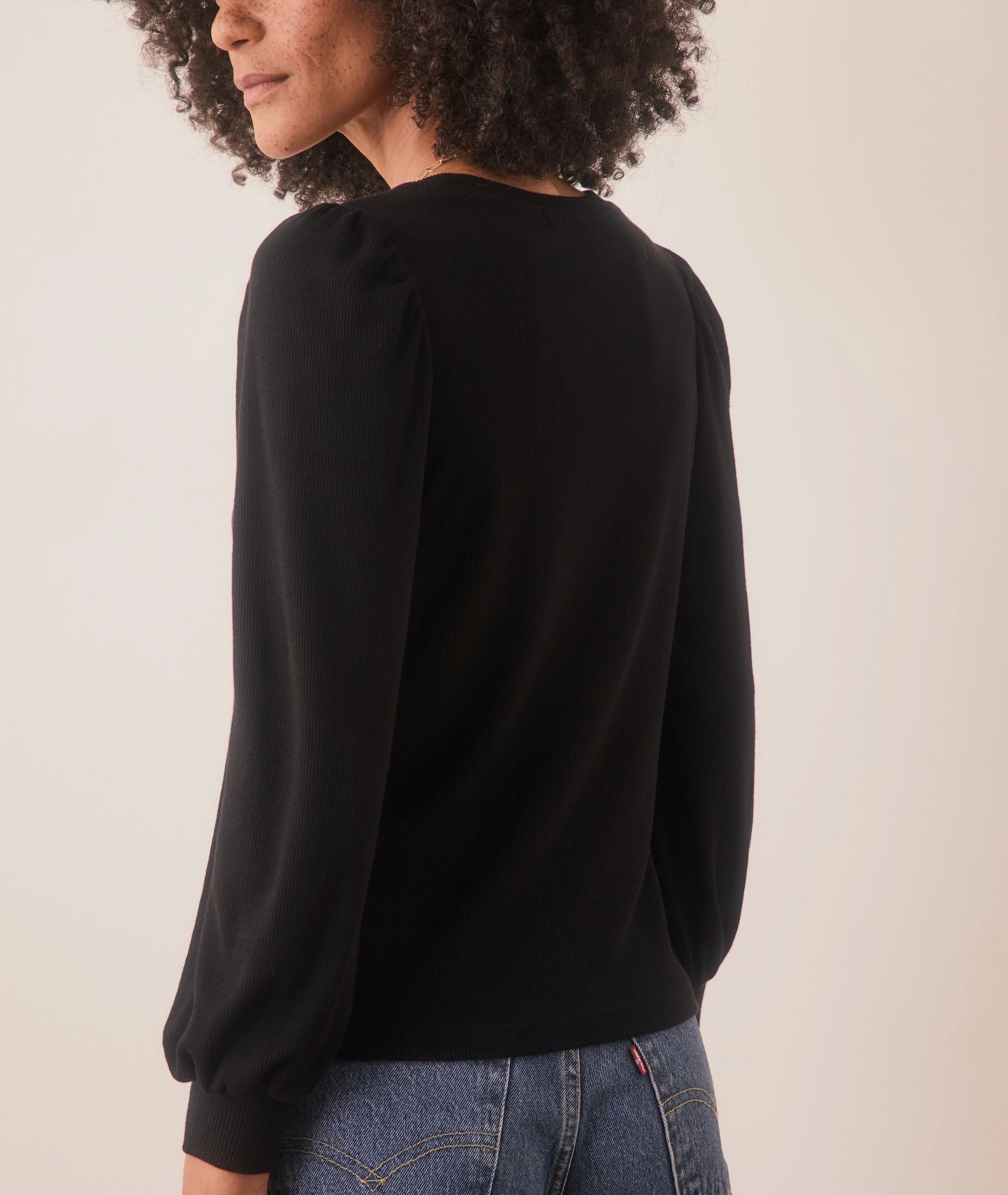 Lexi Rib Puff Sleeve Top - Image 6