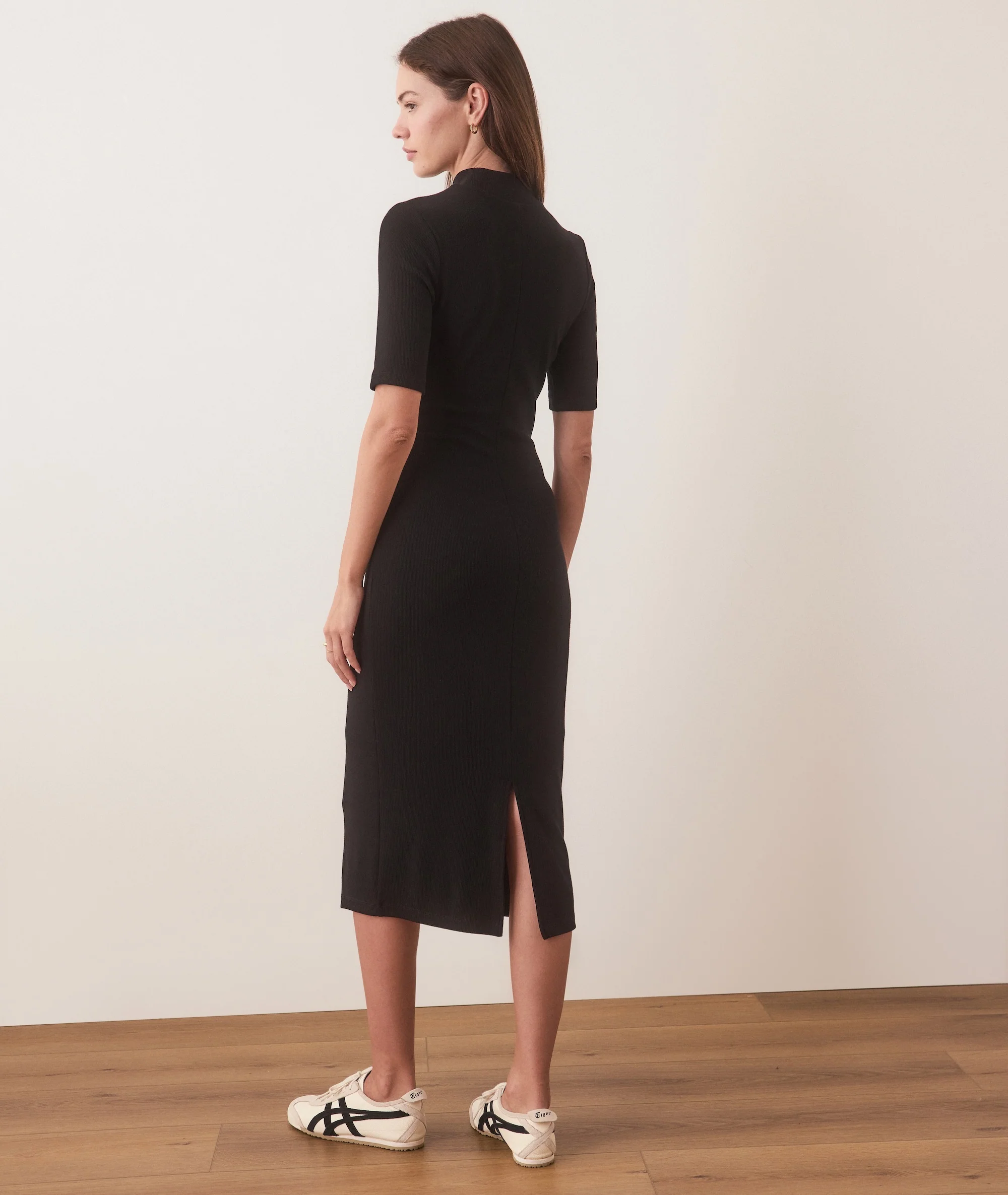 Lexi Rib Mock Neck Midi Dress - Image 3