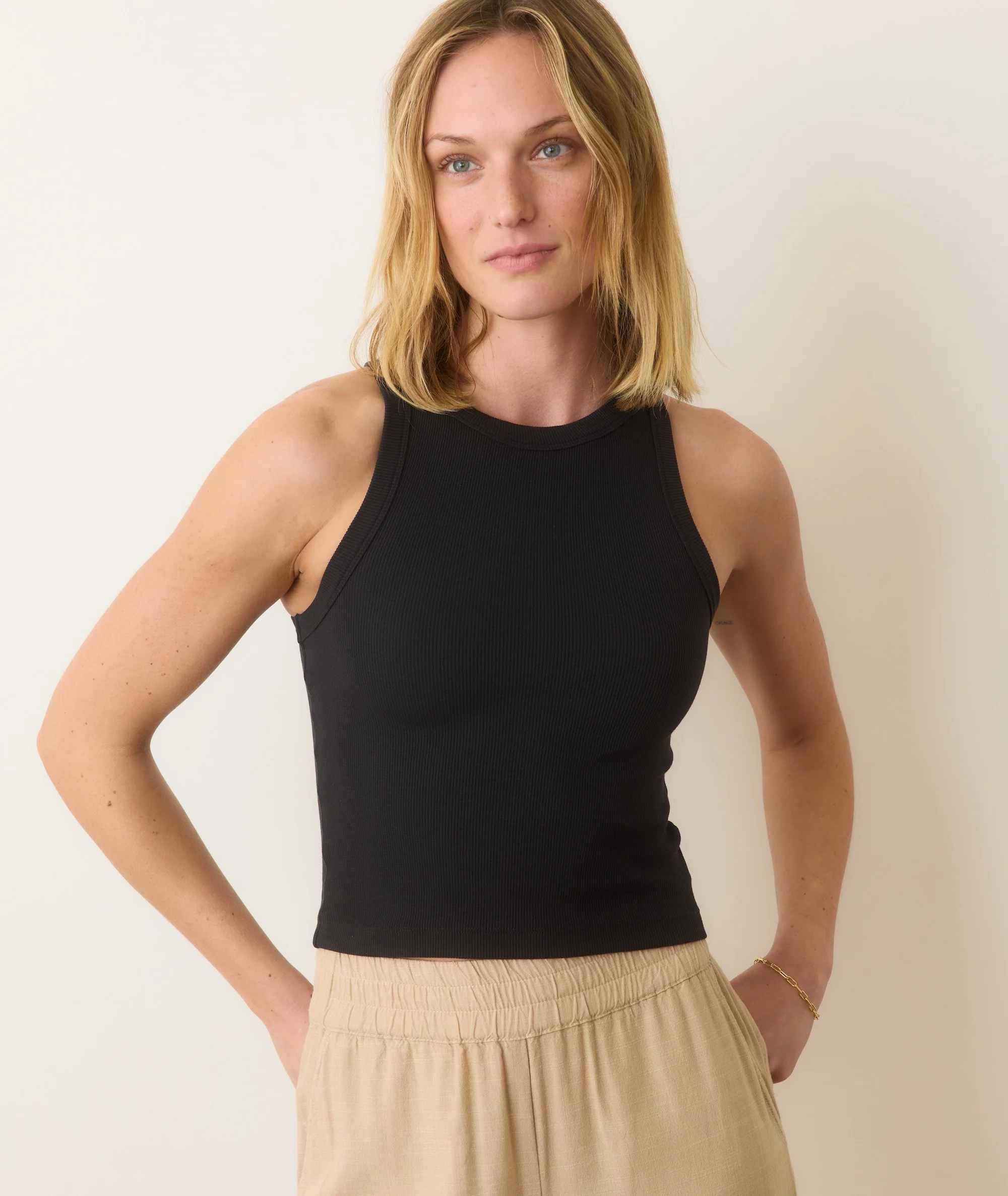 Lexi Rib Sun-In High Neck Crop Tank - Image 5