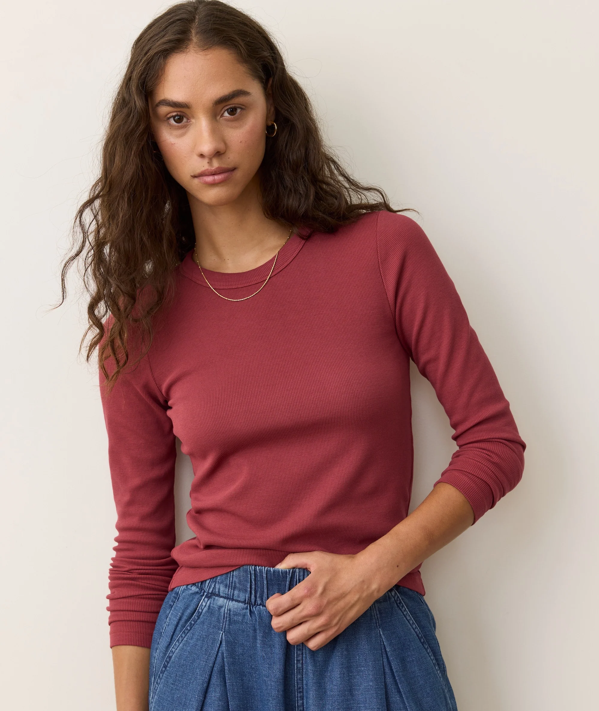 Lexi Rib Sun-In Longsleeve Crew Tee - Image 4