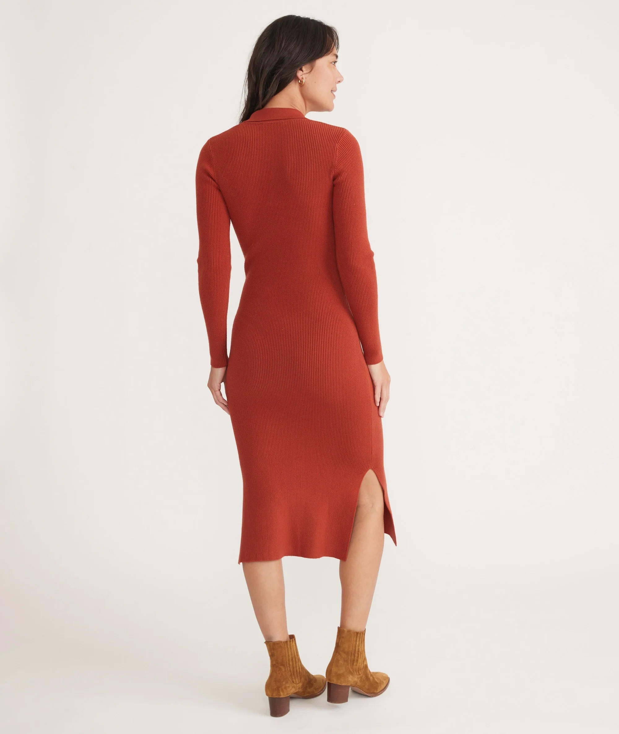 Lexi Rib Long Sleeve Sweater Polo Dress - Image 4