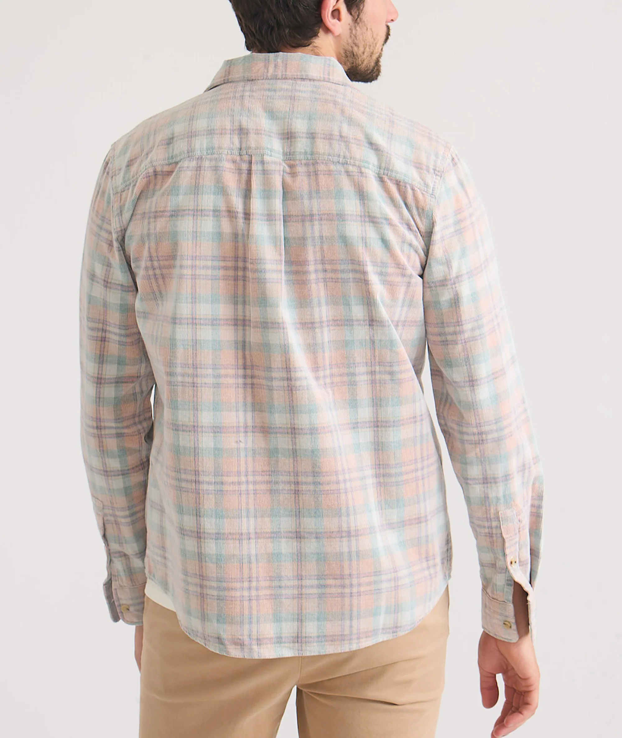 Lightweight Plaid Corduroy Shirt - Image 3