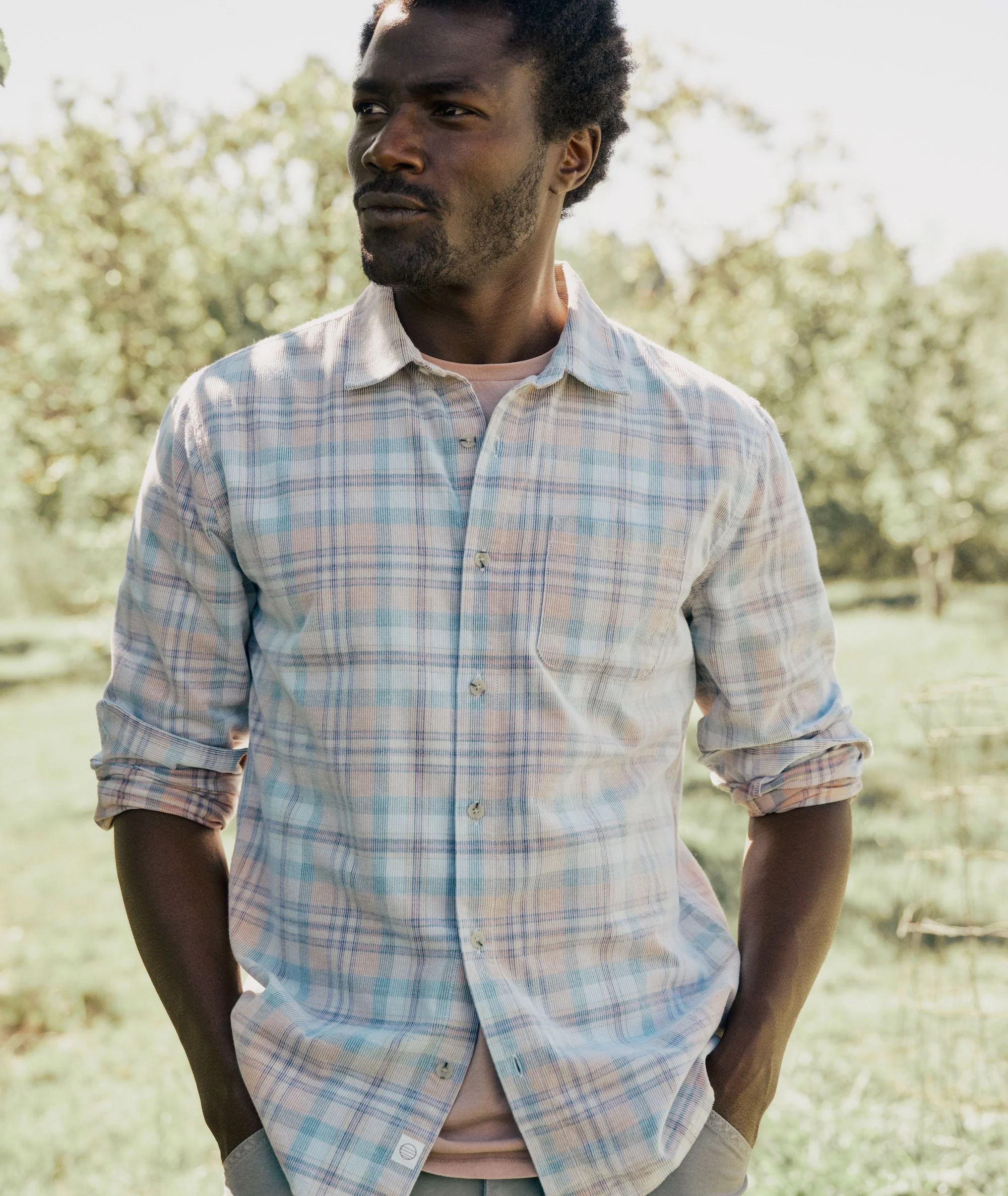 Lightweight Plaid Corduroy Shirt - Image 4