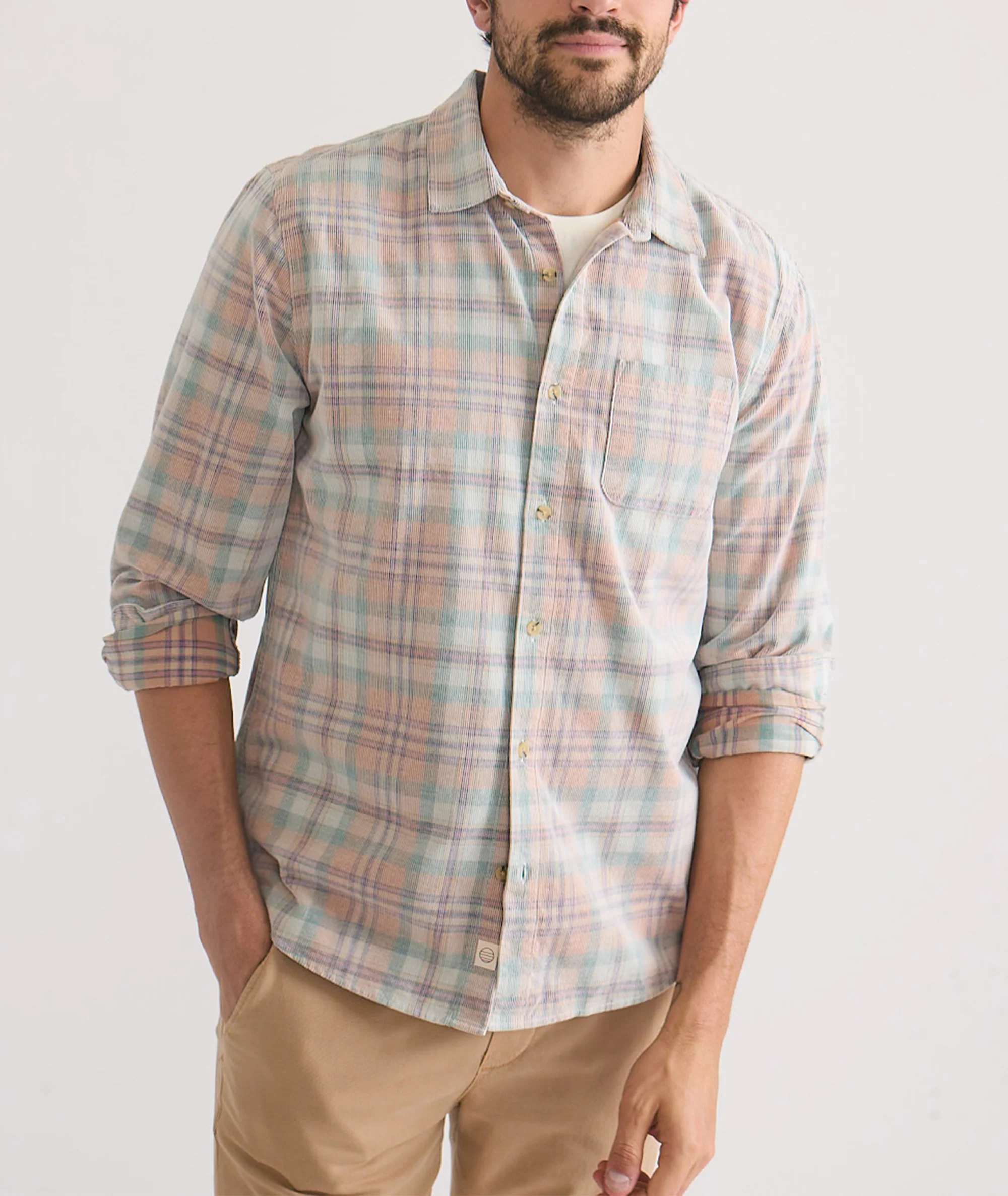 Lightweight Plaid Corduroy Shirt - Image 5