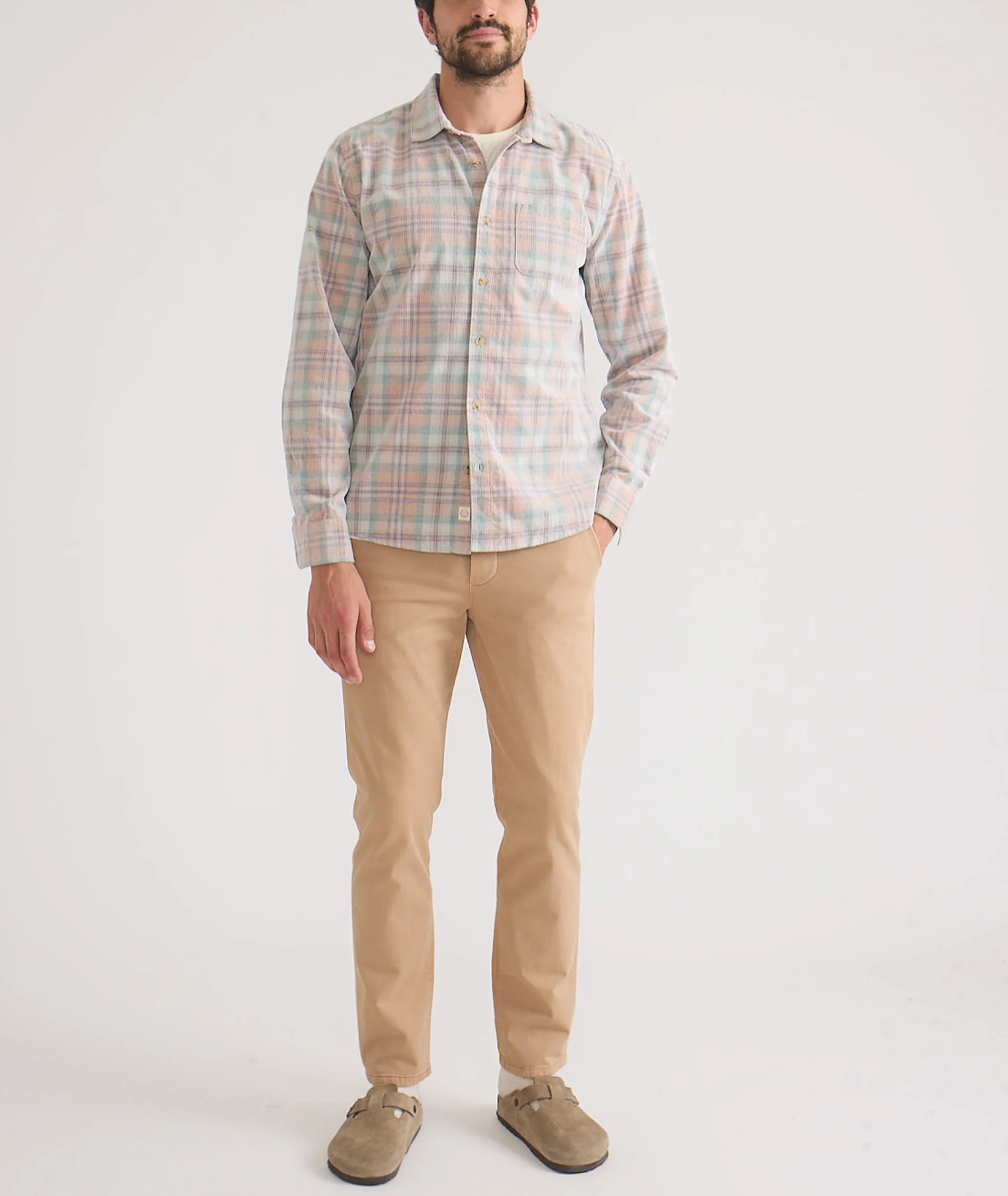 Lightweight Plaid Corduroy Shirt - Image 7