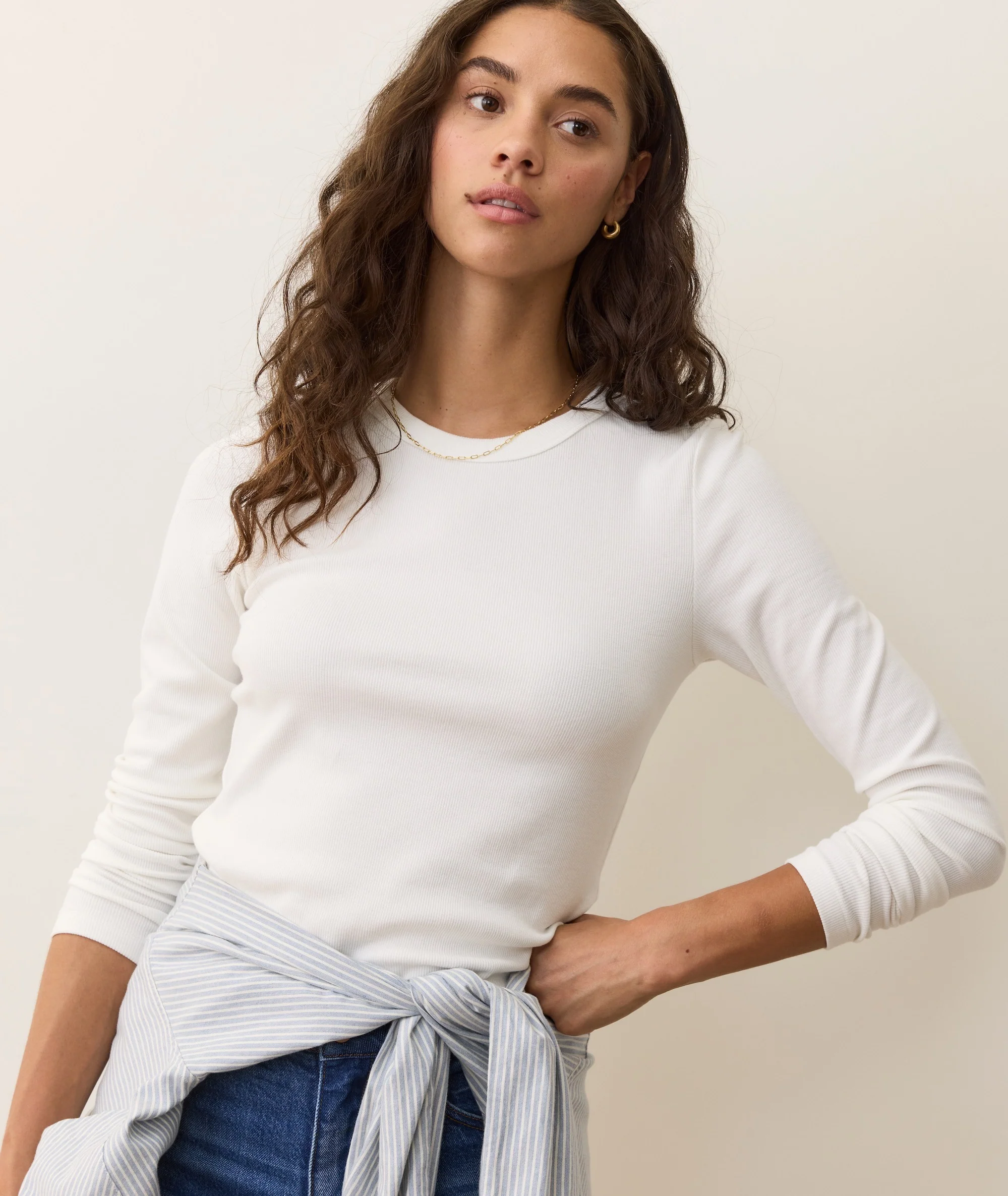 Lexi Rib Sun-In Longsleeve Crew Tee - Image 3