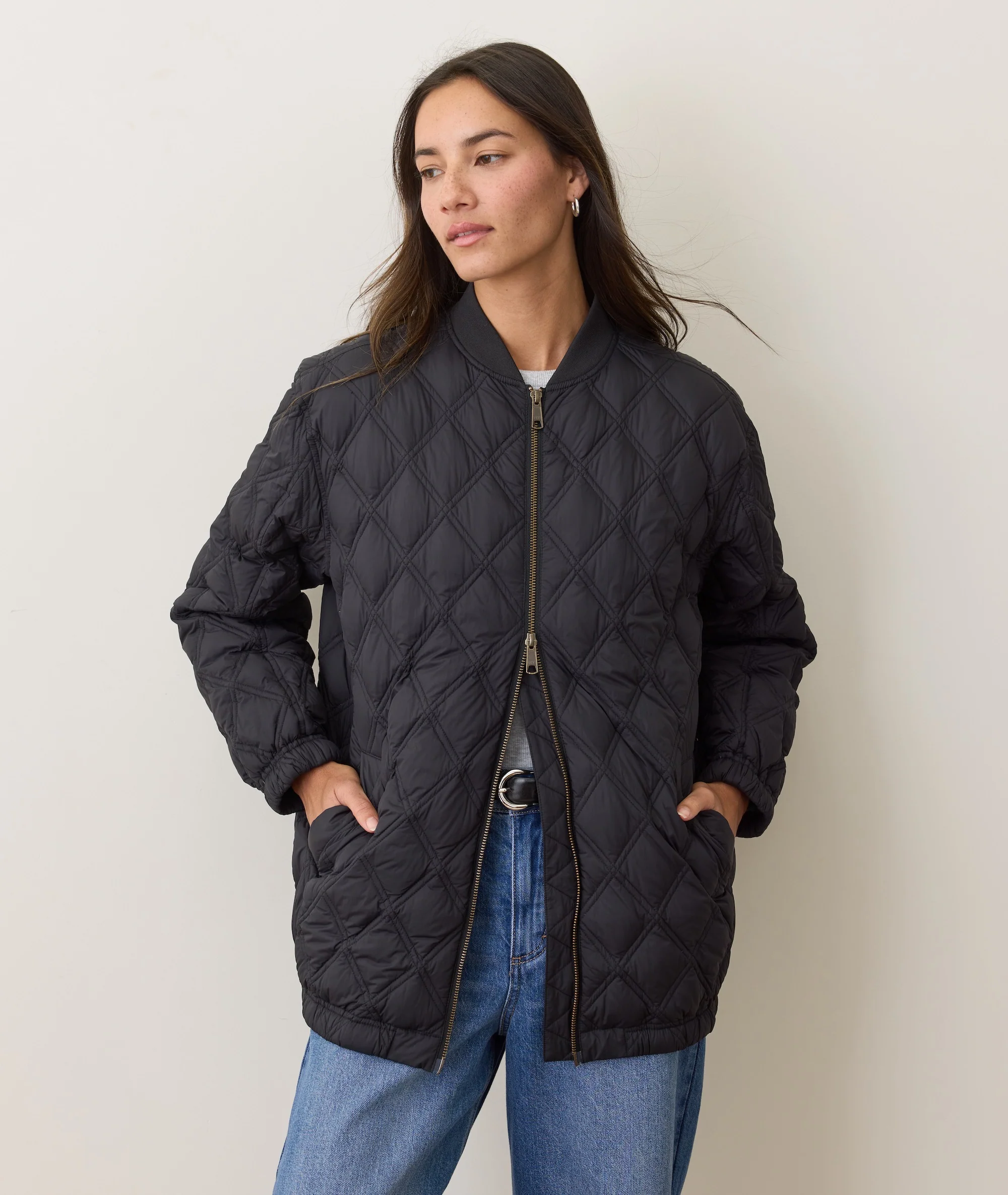 Marina Quilted Oversized Bomber - Image 4