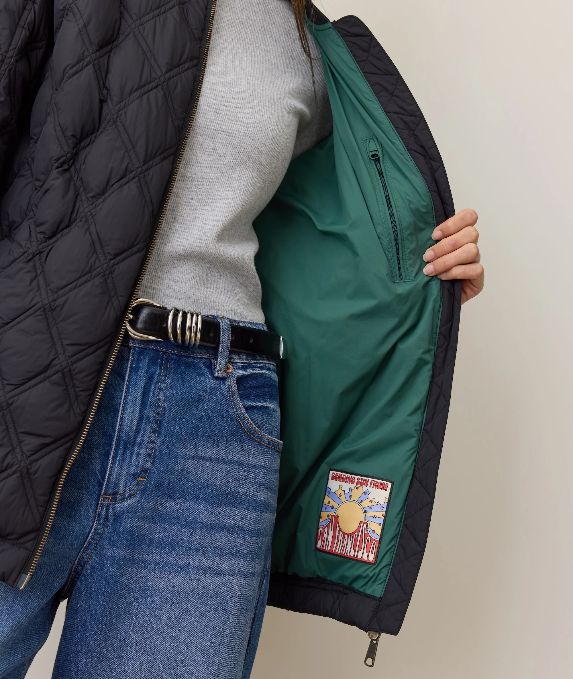 Marina Quilted Oversized Bomber - Image 6