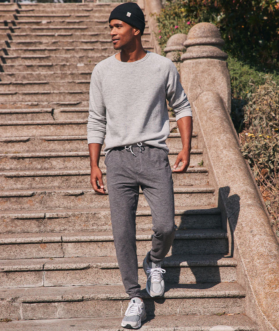 Men's Sherpa Crew Pullover in Heather Grey - Image 4