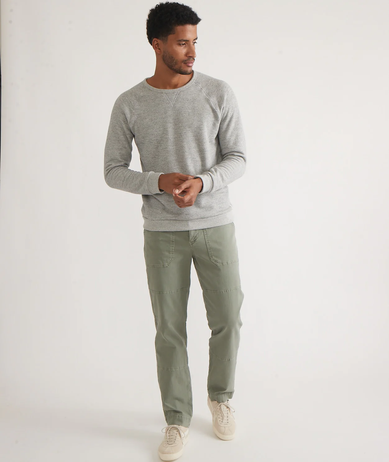 Men's Sherpa Crew Pullover in Heather Grey - Image 7