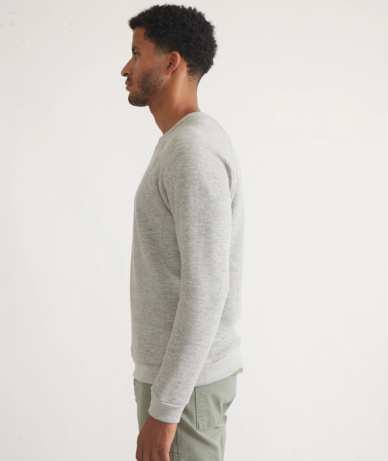 Men's Sherpa Crew Pullover in Heather Grey - Image 9