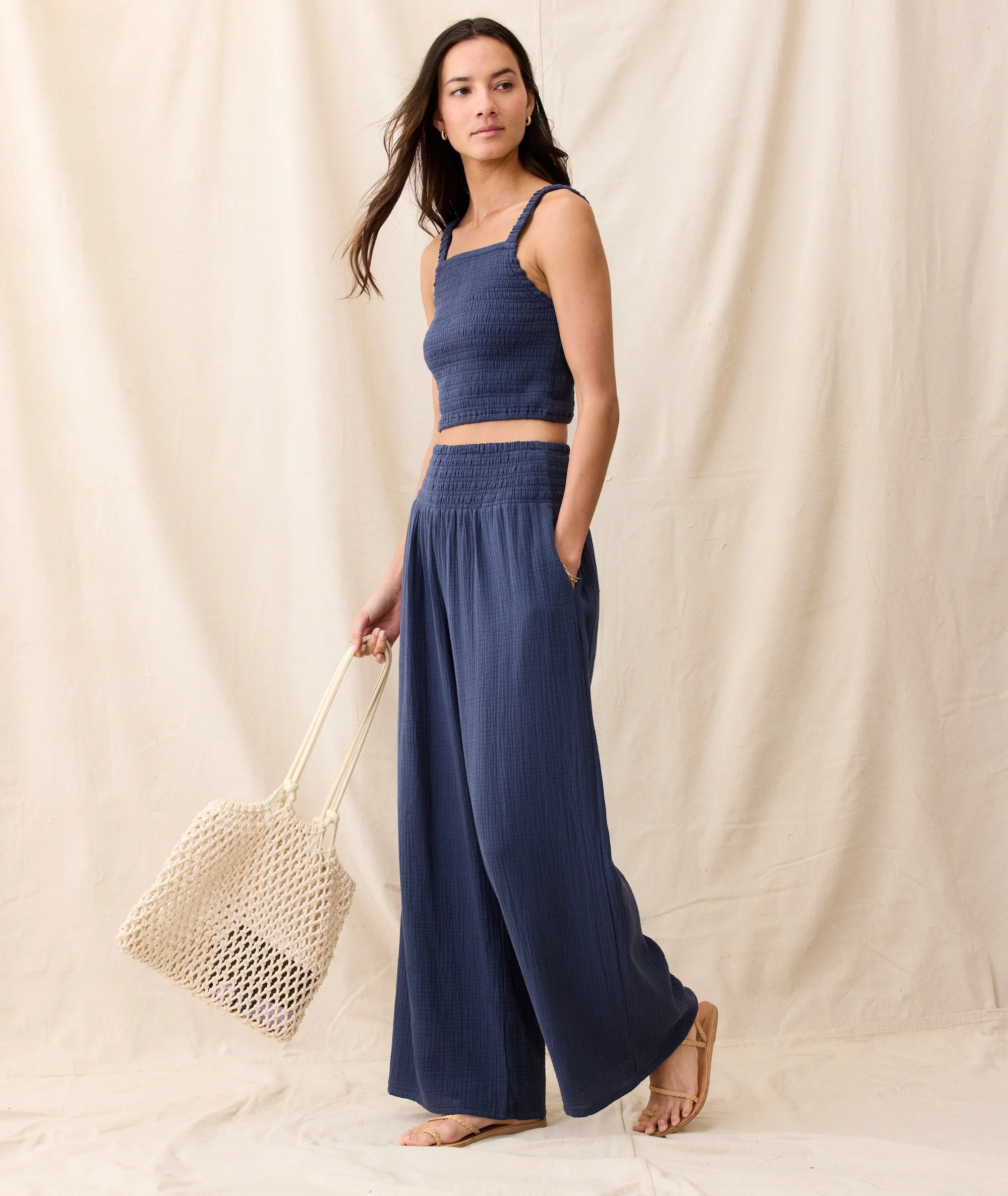 Sophia Double Cloth Palazzo Pant - Image 3